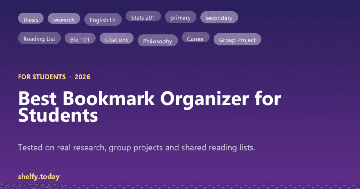 Cover Image for Best Bookmark Organizer for Students in 2026 (Tested for Research, Citations & Group Projects)